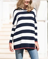 Seraphine Women's Bold Stripe Cotton Knit Maternity and Nursing Sweater