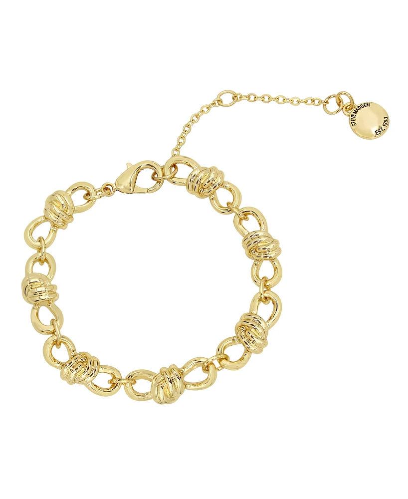 Steve Madden Gold Knot Link Bracelet