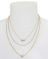 Steve Madden Two-tone Knot Layered Necklace