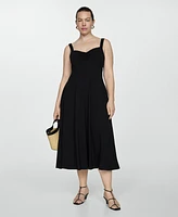 Mango Women's Strapless Flared Dress