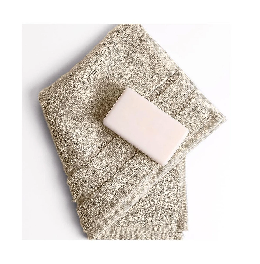 Cariloha Washcloth | Stone | 12"x12" | Turkish Cotton & Viscose Material Blend | Extra Smooth, Odor Resistant and Highly Absorbent