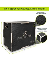 ProsourceFit 3-in-1 Wood Power Grip Plyometric Box