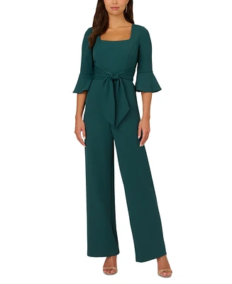 Adrianna Papell Women's Tie-Front Bell-Sleeve Jumpsuit