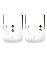 Godinger Snowman Double Old Fashioned Glasses, Set of 2