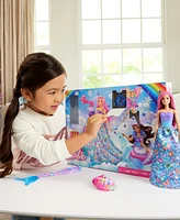 Barbie Advent Calendar, Fashion Doll 24 Surprise Accessories, Transform to Mermaid More - Multi