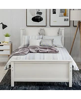 Streamdale Furniture Twin Size Wood Platform Bed With Headboard, Footboard And Wood Slat Support