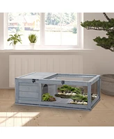 Streamdale Furniture Versatile Turtle Cage with "2 Room Design" for Indoor/Outdoor Use