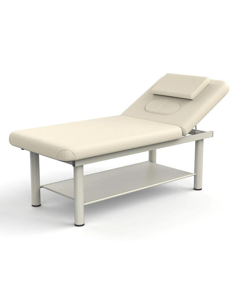 Simplie Fun 80" Wide Leather Massage Table with Chest Opening