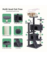 Multi-Purpose Cat Tree with Scratching Posts, Condos, and Climbing Platforms