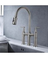 Streamdale Furniture Bridge Kitchen Faucet With Pulldown Spray Head In Spot