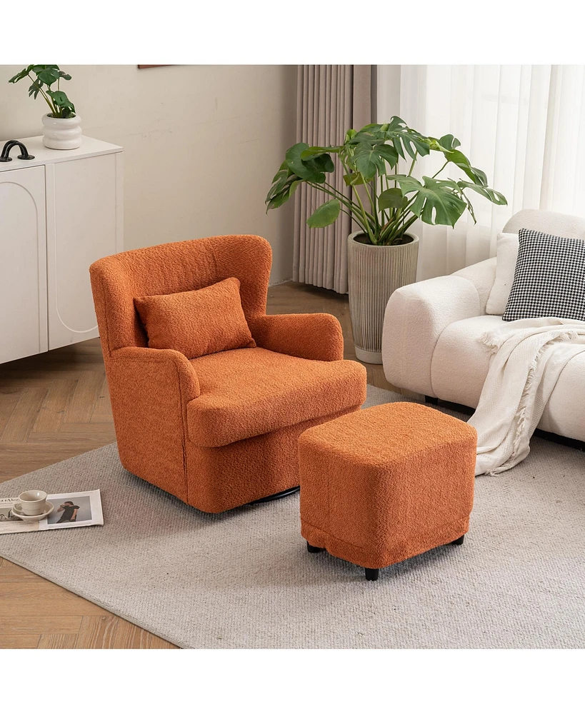 Simplie Fun Modern Velvet Swivel Armchair, 360° Comfort, No Assembly