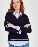 Tommy Hilfiger Women's Cornell Sweater & Button-Up Shirt