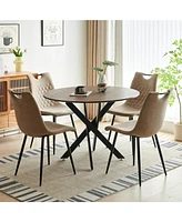 Simplie Fun Mid-Century Dining Set: Table, 4 Chairs, End Table