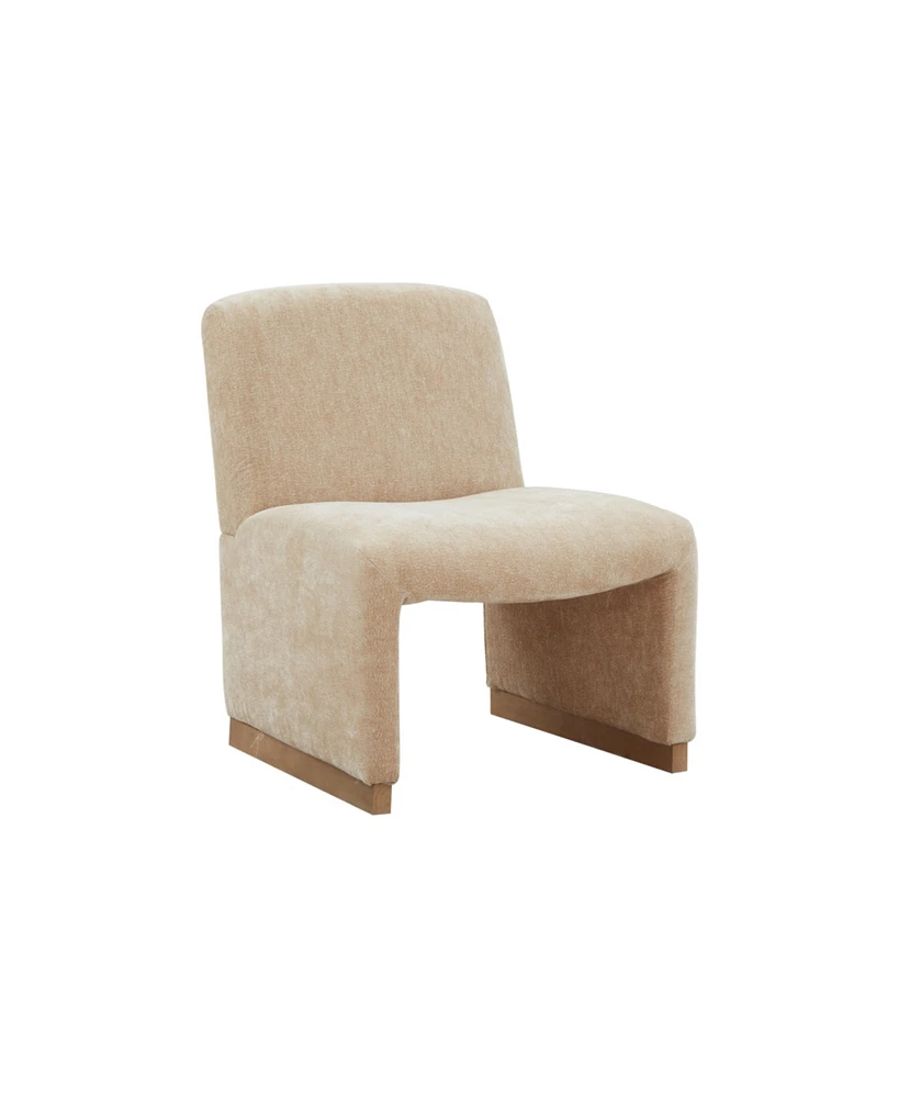 Simplie Fun Comfy Armless Accent Chair with Wood Legs for Living Room