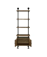 Simplie Fun Ensata Ii Side Pier in Rustic Oak & Black Finish