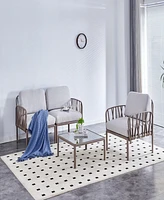 Modern Plastic Patio Sofa with Cushion