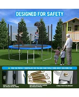 Streamdale Furniture 14' Trampoline with Safety Net & Basketball Hoop