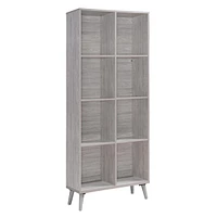 Stylish Faux Wood Bookcase with Grey Oak Finish