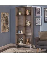 Streamdale Furniture Stylish Faux Wood Bookcase with Grey Oak Finish