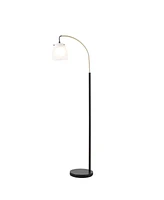 Streamdale Furniture Bristol Arched Metal Floor Lamp With Frosted Glass Shade