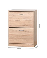 Streamdale Furniture White Shoe Storage Cabinet with Flip Doors