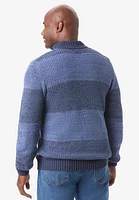 KingSize Big & Tall Henley Shaker Sweater