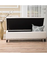 Studded Chain-Link Ottoman for Living Room Comfort and Style