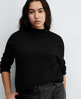 Mango Women's Mid-Rise Leather Effect Trousers