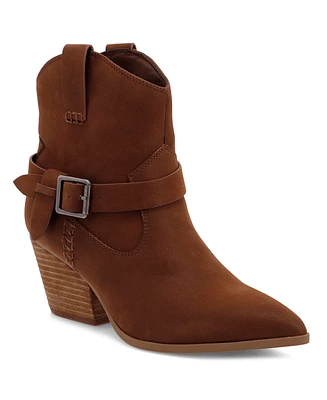 Mia Women's Clement Stacked Heel Western Prairie Booties