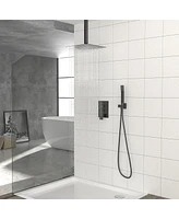 Streamdale Furniture 10" Rain Shower Head Systems, Matte Black, Ceiling Mounted Shower