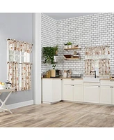 Bristol Coffee Shop Semi-Sheer Rod Pocket Kitchen Curtain Valance and Tiers Set