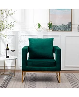 Contemporary Upholstered Accent Arm Chair, Green