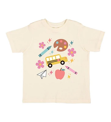 Sweet Wink Little and Big Girls Back To School Doodle Short Sleeve T-Shirt