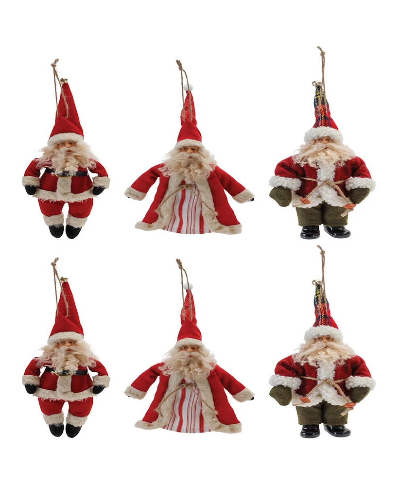 Slickblue Charming Santa Ornaments for Joyful Holiday Decorating (Set of 6)