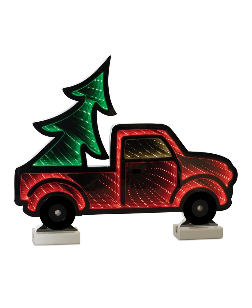 Slickblue Truck and Tree Infinity Light 16"L x 13.5"H Acrylic Ul Plug Included