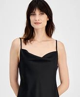 Anne Klein Women's Cowlneck Side-Slit Slip Dress