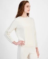 Anne Klein Women's Embellished Cable-Knit Sweater