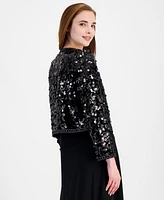 Anne Klein Women's Sequin Crewneck Jacket