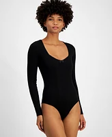 Self Esteem Juniors' Sweetheart-Neck Long-Sleeve Bodysuit