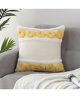 Caromio 1Pc Donut Tufted Chenille Decorative Throw Pillow Covers 18" x 18"