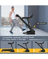 Costway 3.75HP Electric Folding Treadmill W/Auto Incline 12 Program App Control