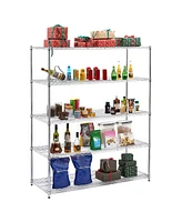 Streamdale Furniture Heavy-Duty Adjustable Chrome Shelving, 5 Tiers, 200 lb. Capacity