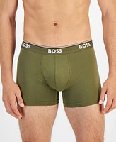 Boss by Hugo Boss Men's Power 3-Pk. Tipped Logo Waistband Boxer Briefs