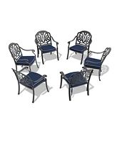 Streamdale Furniture Elegant Black Aluminum Armchair with Cushions