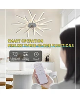 Streamdale Furniture 36In Ceiling Fan With Lights Remote Contro Dimmable Led, 6 Gear Wind Speed Fan Light