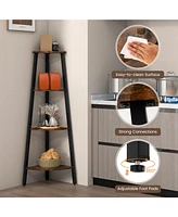 Sugift 4-Tier Industrial Corner Ladder Shelf Display Rack for Home Office