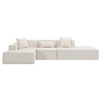 Streamdale Furniture Modern Sectional Sofa with 2 Pillows and 1 Waist Pillow