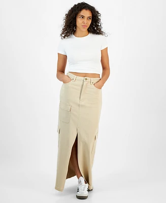 Tinseltown Juniors' Maxi Cargo Skirt