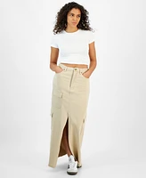 Tinseltown Juniors' Maxi Cargo Skirt