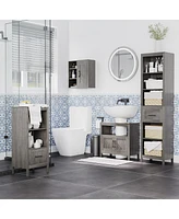 Streamdale Furniture Gray Bathroom Storage Cabinet with 2 Doors & Shelf